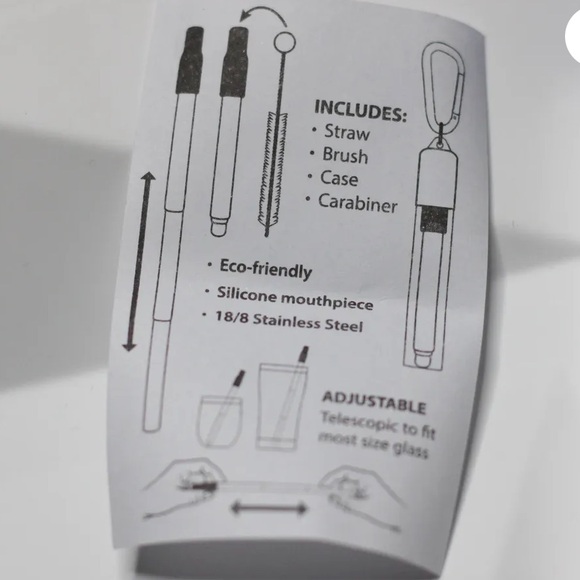 BRAND NEW Set Of Four Stainless Steel
Collapsible Reusable Straws - Picture 7 of 12
